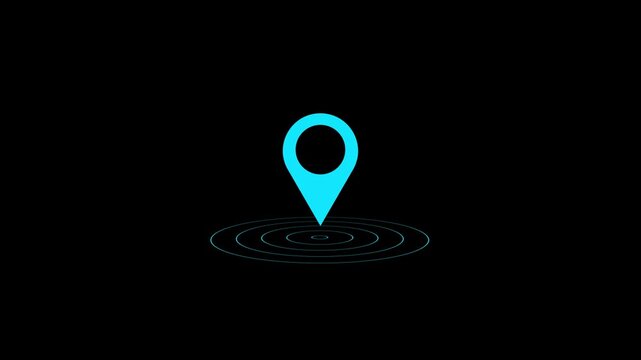 Map pointer icon set with pin symbols for navigation and location markers,4k quality animation video..