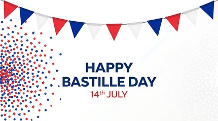 Obraz premium Happy bastille day on july 14th celebration background