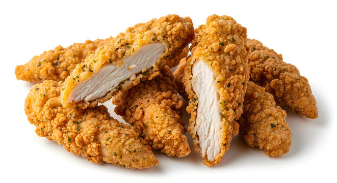 Crispy breaded chicken cutlet with colorful coating