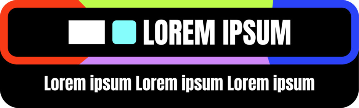 Modern abstract banner with colorful geometric shapes and lorem ipsum placeholder text