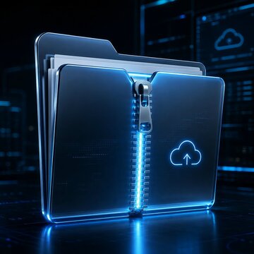 Secure Cloud Data Storage and Encrypted File Protection Concept with Digital Folder and Cybersecurity Technology