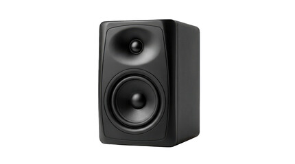 Fototapeta premium Black studio monitor speaker for professional music production isolated on transparent background