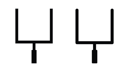 American Football Goalposts Silhouette Black Graphic Design On White © Ambiya