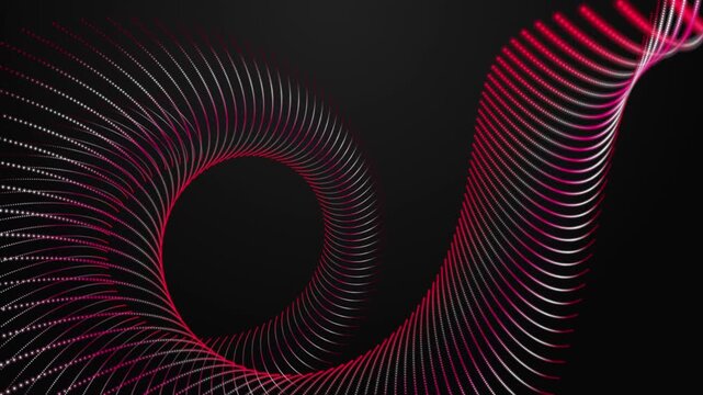 Futuristic video animation with particle stripe object in slow motion, 4096x2304 loop 4K