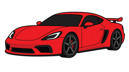 Fototapeta premium Red Sports Car Front View.