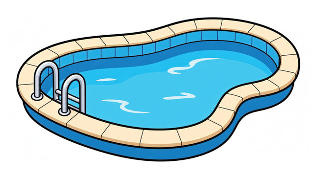 Small swimming pool with ladder inside.