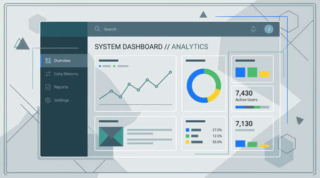 A screenshot of a system dashboard analytics interface on a computer screen.