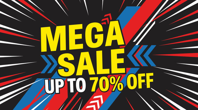 Vibrant Mega Sale Discount Advertisement Background.