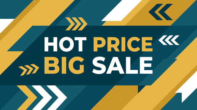 Discount sale banner with arrows.