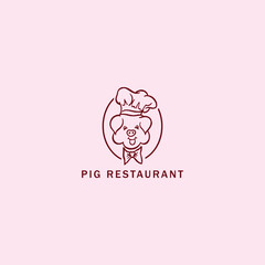 Naklejka premium pig pork restaurant logo design vector format