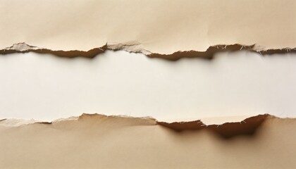 Fototapeta premium Torn paper revealing a blank white space in the middle