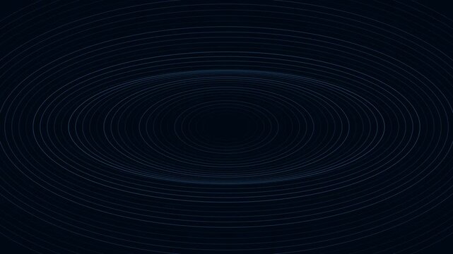 Abstract dark blue concentric circles motion background, futuristic digital ripples animation, minimalist tech pattern for presentations