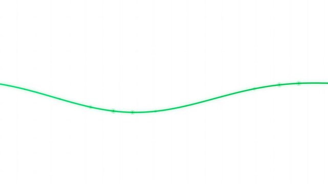 Animated green line graph dynamically moves across a minimalist grid background, visualizing data changes.