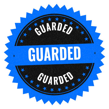 Blue and black guarded round seal badge icon