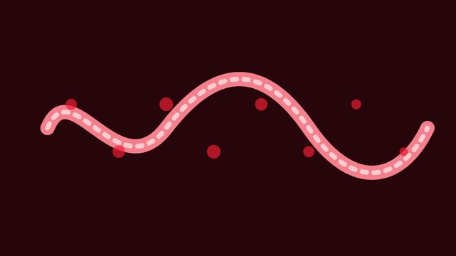 Animated wavy dna strand or pathogen motion on dark background, for medical and, scientific research presentations