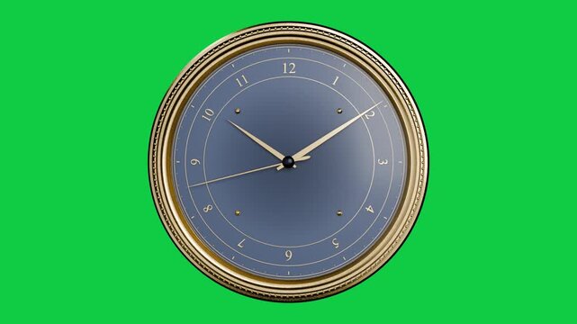Light shift starting zoom, clock zooming revealing dial on transparent bg while hands sweeping
