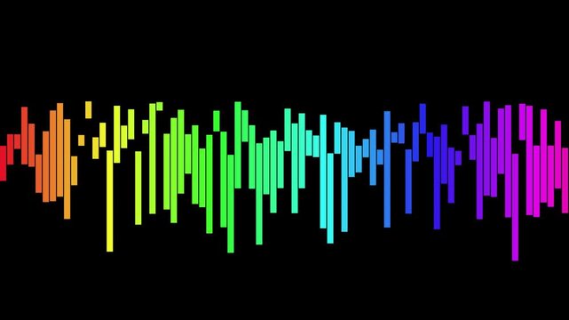 Colorful audio spectrum equalizer animation, vibrant sound wave motion