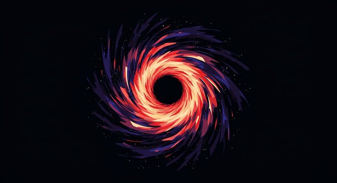 Colorful swirling vortex around a dark black hole
