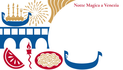 Festa del Redentore venetian theme with pontoon bridge, watermelon and warm festive palette — festival branding kit © Aleksandr