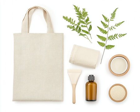 Modern eco fashion composition for ethical retail and sustainable branding projects.