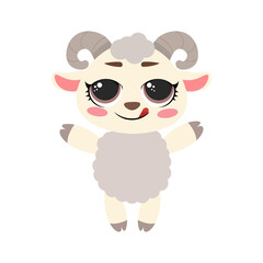 Naklejka premium Cute sheep baby character illustration