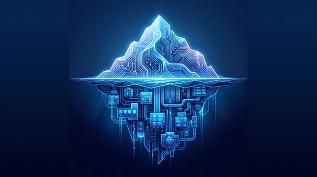 Abstract Digital Iceberg Concept Representing Hidden Big Data Technology