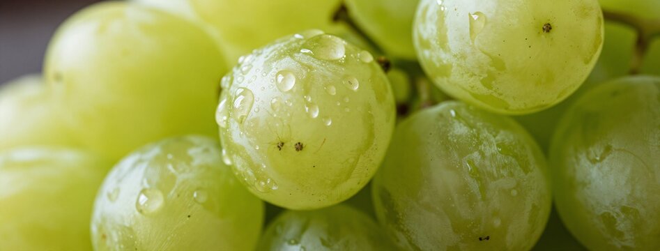 Gr&uuml;ne Weintrauben Nahaufnahme Makro