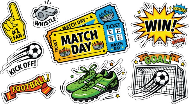 Football Match Day Sports Sticker Collection