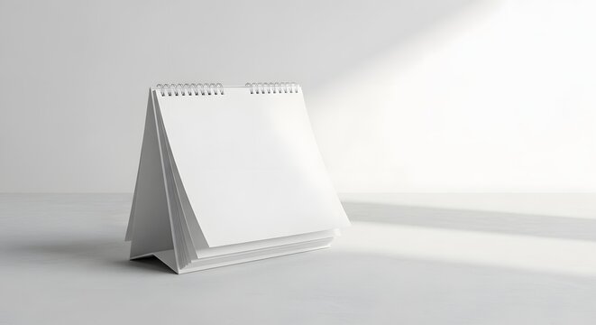 Blank desk calendar mockup professional white spiral bound calendar for branding design presentations