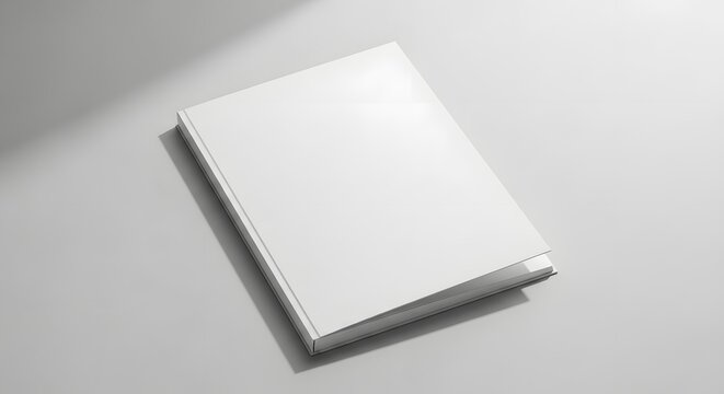 Blank book cover mockup realistic white hardcover presentation for design showcase