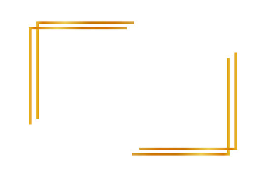 Minimalist golden frame border design with clean parallel lines 