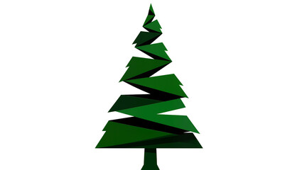 Fototapeta premium Isolated stylized geometric pine tree design for winter holiday greetings and festive decor element