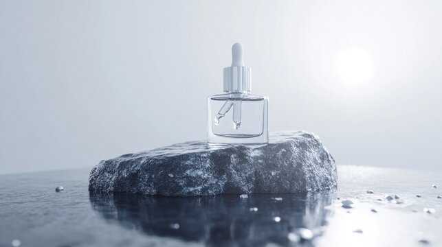 Perfume Oil Dispenser with Delicate Dropper on Stone