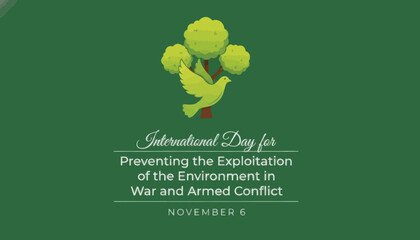 Fototapeta premium International day for preventing the exploitation of the environment in war and armed conflict