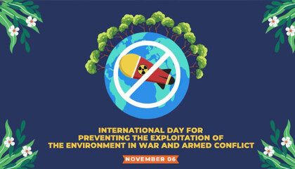 Fototapeta premium International day for preventing the exploitation of the environment in war and armed conflict
