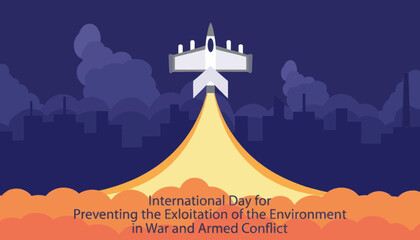 Fototapeta premium International day for preventing the exploitation of the environment in war and armed conflict
