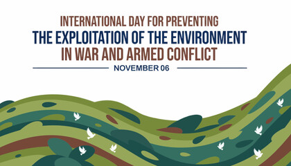 Fototapeta premium International day for preventing the exploitation of the environment in war and armed conflict