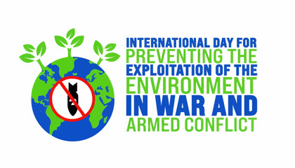 Fototapeta premium International day for preventing the exploitation of the environment in war and armed conflict