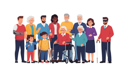 Obraz premium Group of diverse people with disabilities