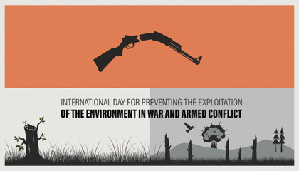 Fototapeta premium International day for preventing the exploitation of the environment in war