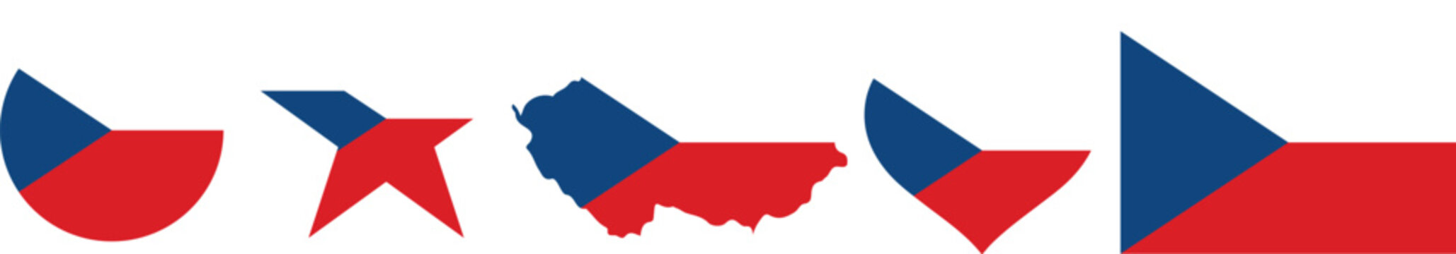 Czech Republic flag button, map, heart, star, love, round, circle soccer football transparent PNG vector illustration	