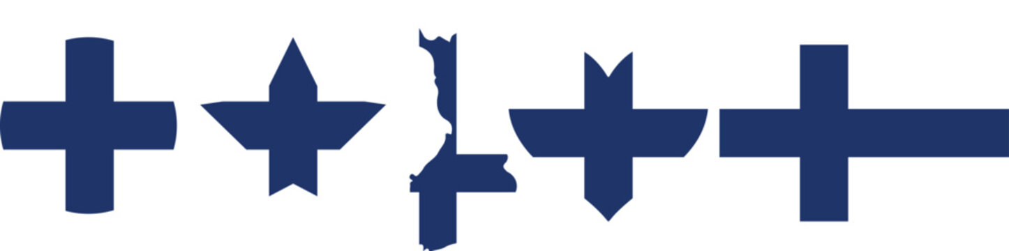 Finland flag national elements vector set with buttons, heart, map, star, and love typography.	