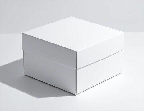 White box packaging mockup on clean background