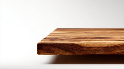 Fototapeta premium Perspective View of a Wooden Table Corner on White Background with Clipping Path