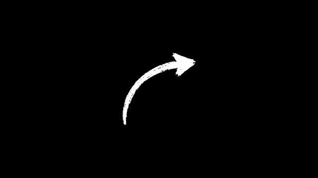 A white arrow pointing to the right on a black background, indicating direction or movement