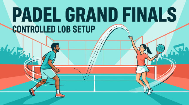 Padel Grand Finals Controlled Lob Setup Action Illustration