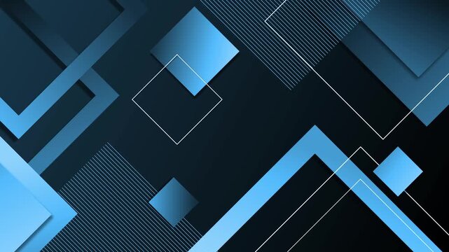 Abstract background with overlapping geometric squares and angled lines animation