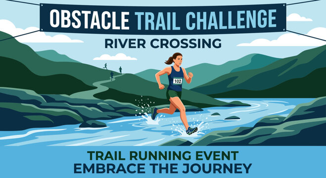 Obstacle Trail Challenge River Crossing Running Event Adventure