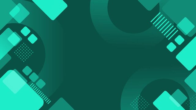 Abstract geometric background with vibrant overlapping circles and rounded squares animation
