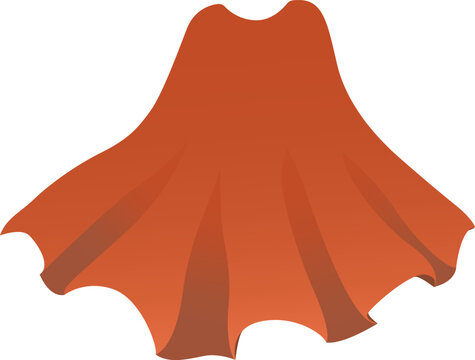 Spreading red superhero cape in motion isolated on transparent background